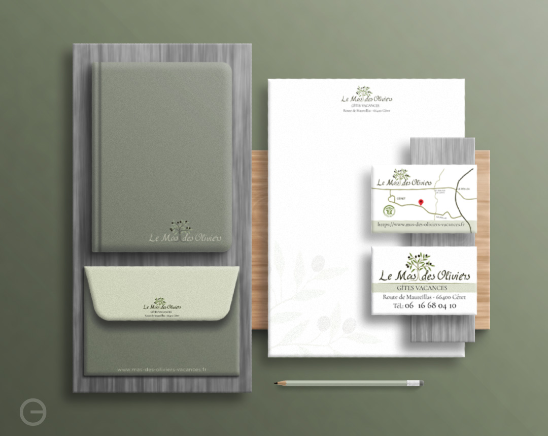 Logoe et identité visuelle du 'Mas des Oliviers'